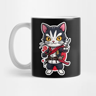 Cute cat assasin samurai Japan Mug